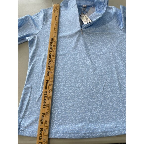 Seabreeze Long Sleeve Quarter Zip Shirt Women M Blue Printed Golf Athleisure NEW - Picture 3 of 7